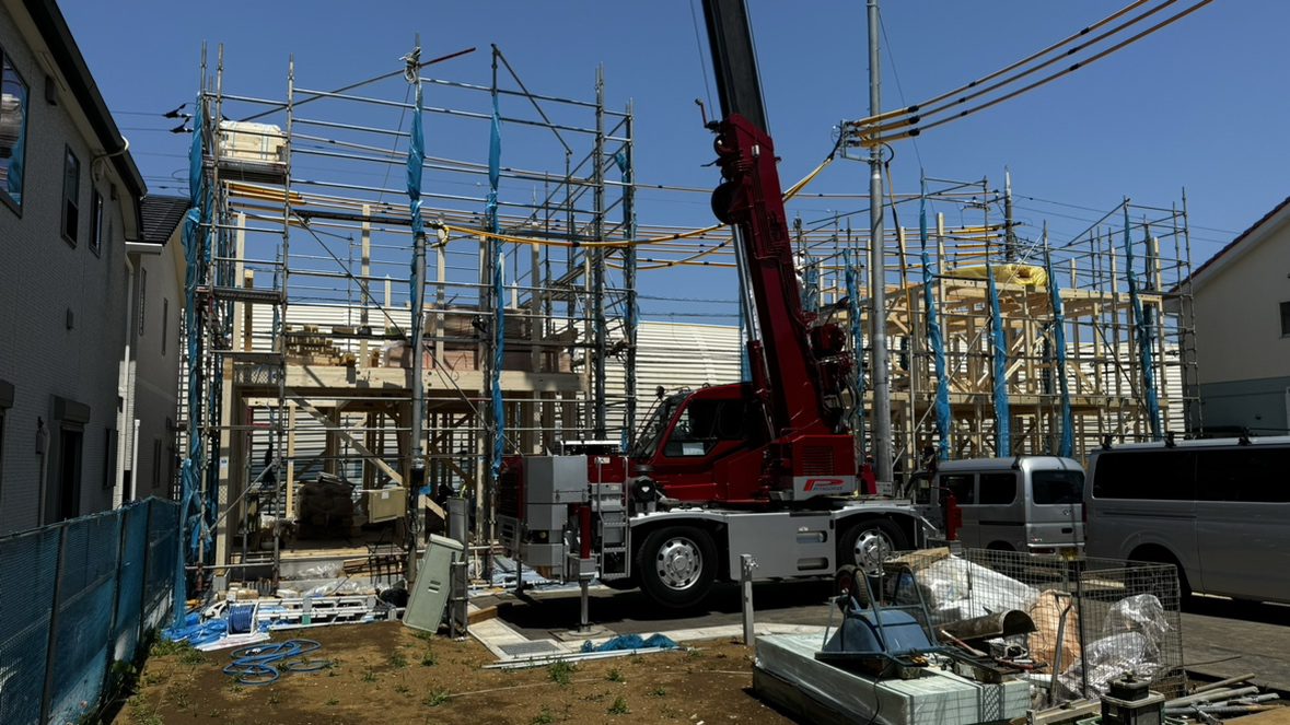 【花見川区畑町】建て方工事が行われていました!