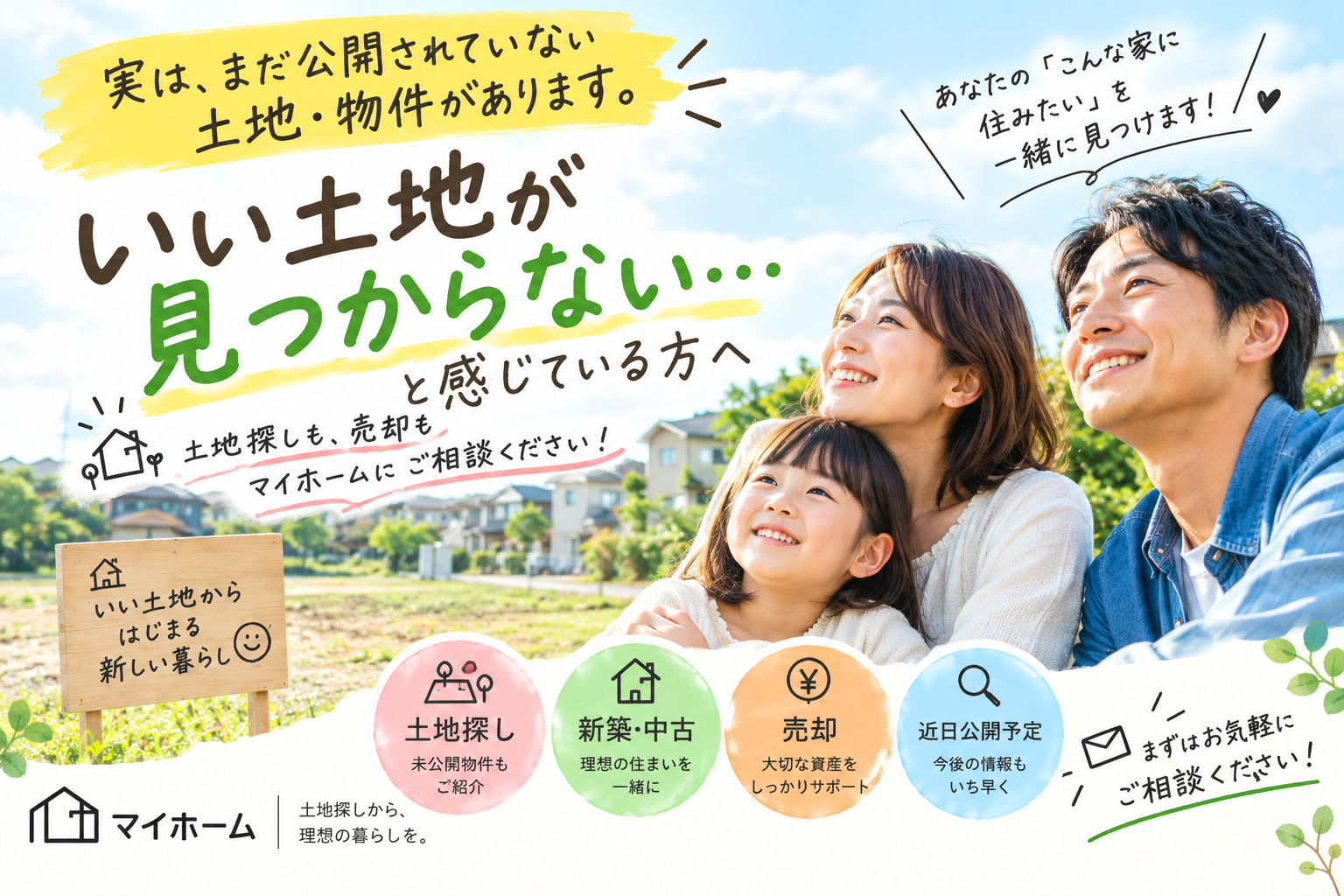 「売るのも、探すのも。まずは“相談”から。」